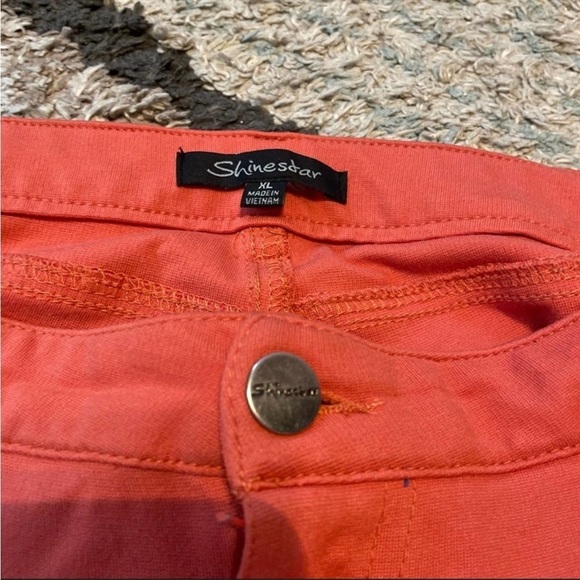 Shinestar Bright Orange Mid Rise Skinny Chinos Size XL - Picture 3 of 9
